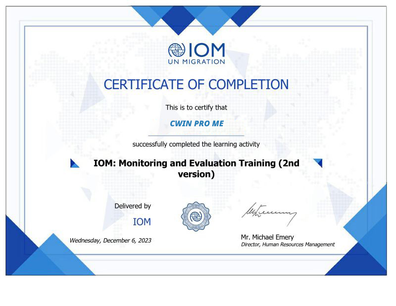 IOM Certification CWIN